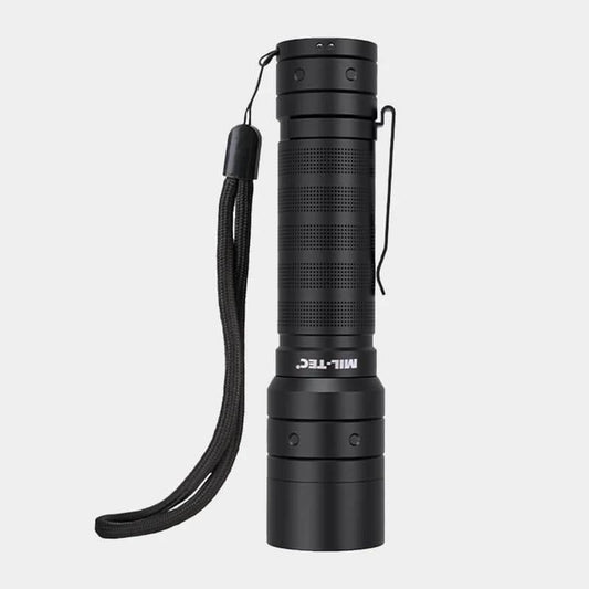 Linterna recargable MIL-TEC MISSION 1000 negra con correa