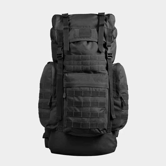 Mochila táctica MIL-TEC negra con panel MOLLE frontal y correas acolchadas ajustables