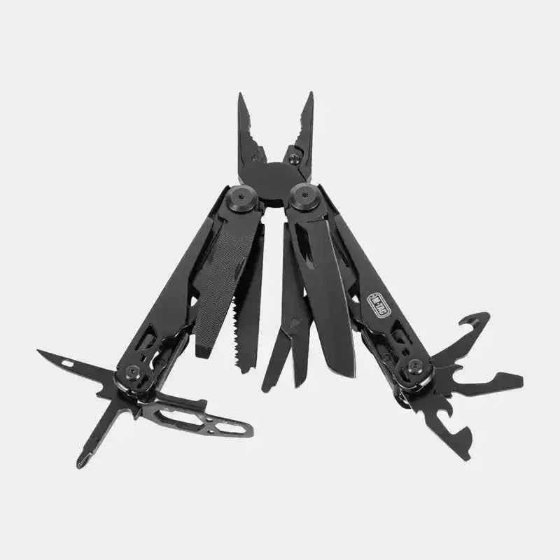 Multiherramienta M-TAC Type 9 negra con cuchillas y sierra desplegadas