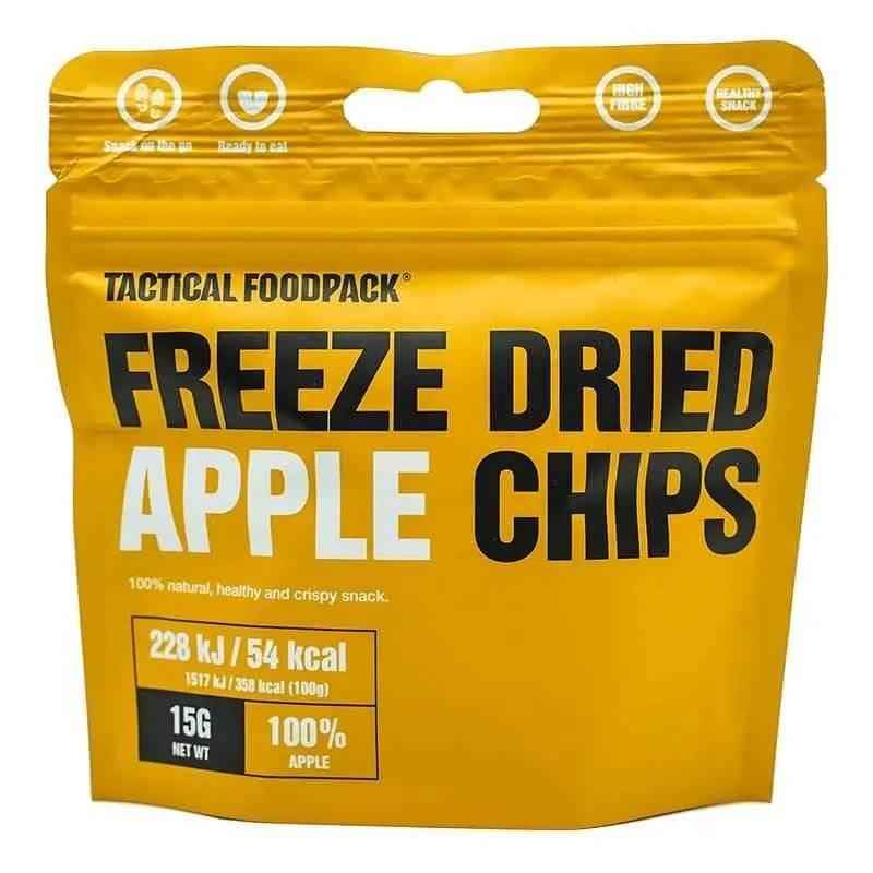 Bolsa amarilla de chips de manzana liofilizada