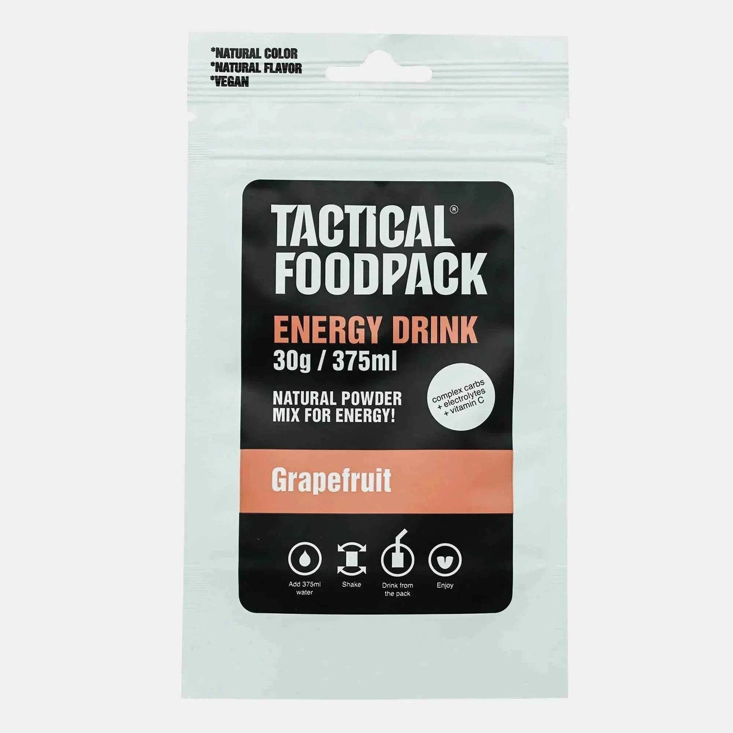 Bebida isotónica en polvo Tactical Foodpack Energy Drink 30g/375ml, sabor pomelo