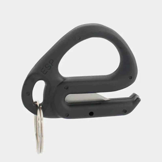 Herramienta HK-02 para cortar cuerdas y grilletes de plástico, mango negro con hoja