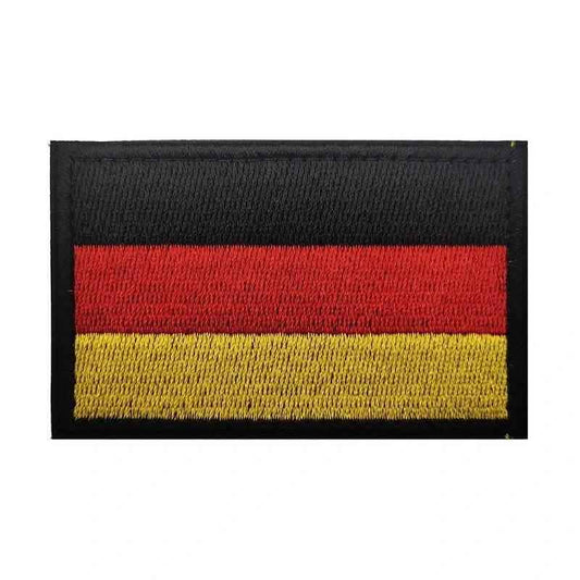 Parche rectangular de bandera de Alemania con bordes negros y franjas rojo y amarillo