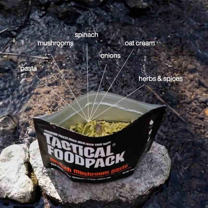 Pasta Tactical Foodpack con espinaca, champiñones y crema de avena