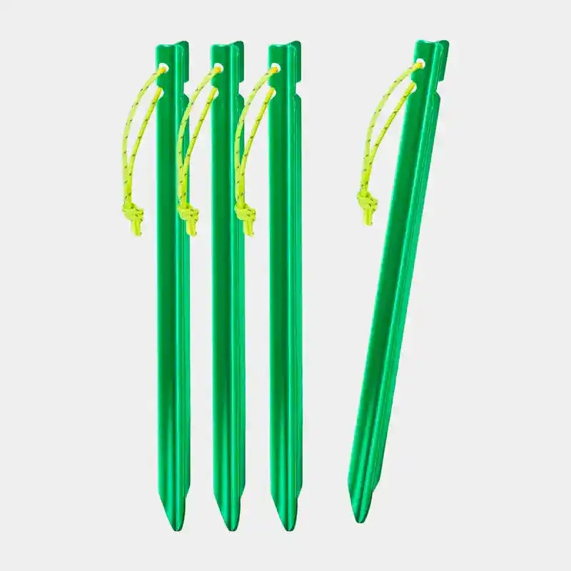 Piquetas de aluminio para lona Helikon-Tex, verdes, con cuerda de amarre