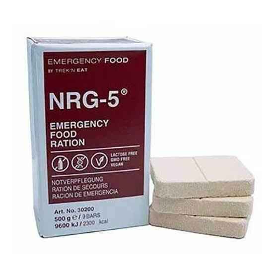 Ración de emergencia NRG-5 en caja con porciones tipo barra